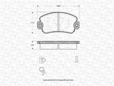 MAGNETI MARELLI 363702160141 -  Комплект тормозных колодок, дисковый тормоз